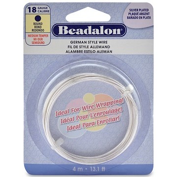 Beadalon German Style Wire, Silver Plated, 18 gauge