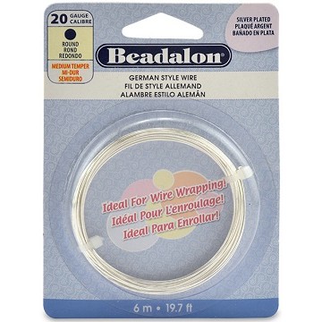 Beadalon German Style Wire, Silver Plated, 20 gauge