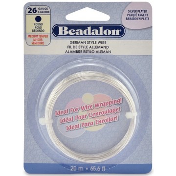 Beadalon German Style Wire, Silver Plated, 26 gauge