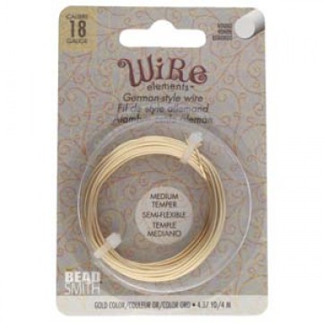 Beadsmith German Style Wire, Gold Color, 18 gauge