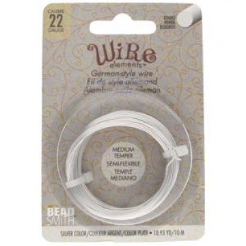 Beadsmith German Style Wire, Silver Color, 22 gauge