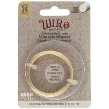 Beadsmith German Style Wire, Gold Color, 24 gauge