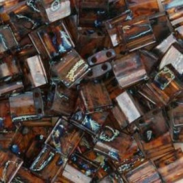 Tila Beads TL4502 Picasso Transp Dk.Amber