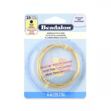 Beadalon German Style Wire, Gold Color, 20 gauge