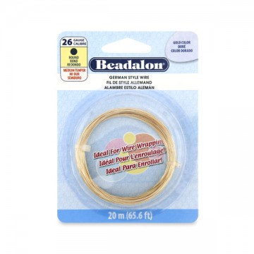 Beadalon German Style Wire, Gold Color, 26 gauge