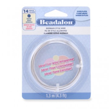 Beadalon German Style Wire, Silver Plated, 14 gauge