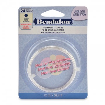 Beadalon German Style Wire, Silver Plated, 24 gauge