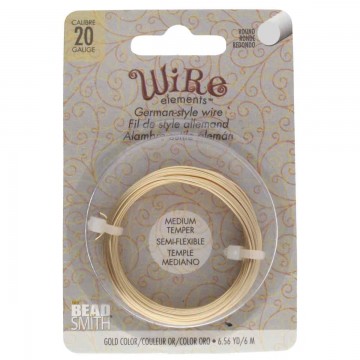 Beadsmith German Style Wire, Gold Color, 20 gauge