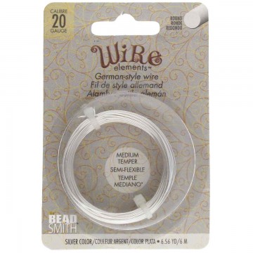 Beadsmith German Style Wire, Silver Color, 20 gauge